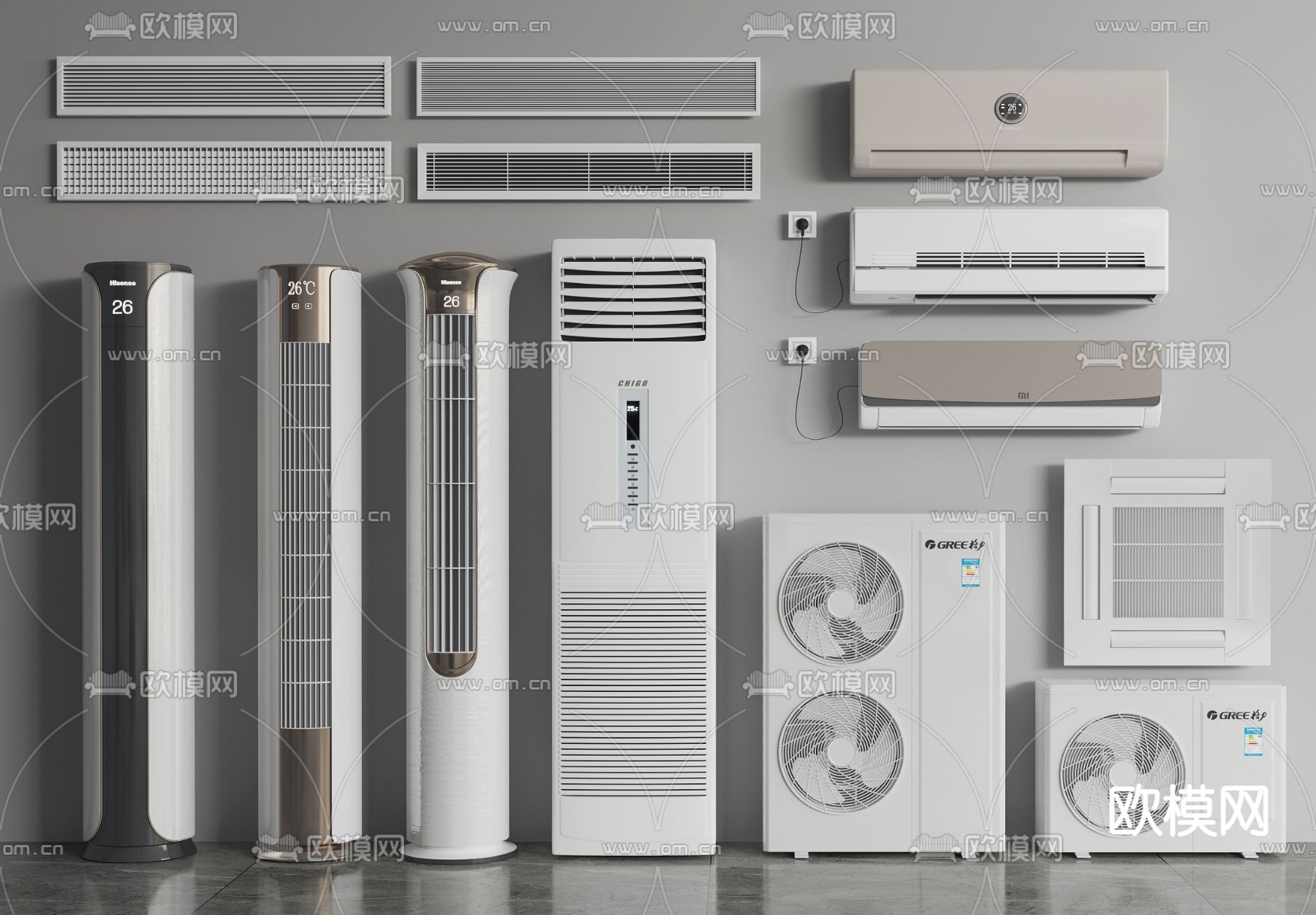 空调出风口空调外机3d模型下载