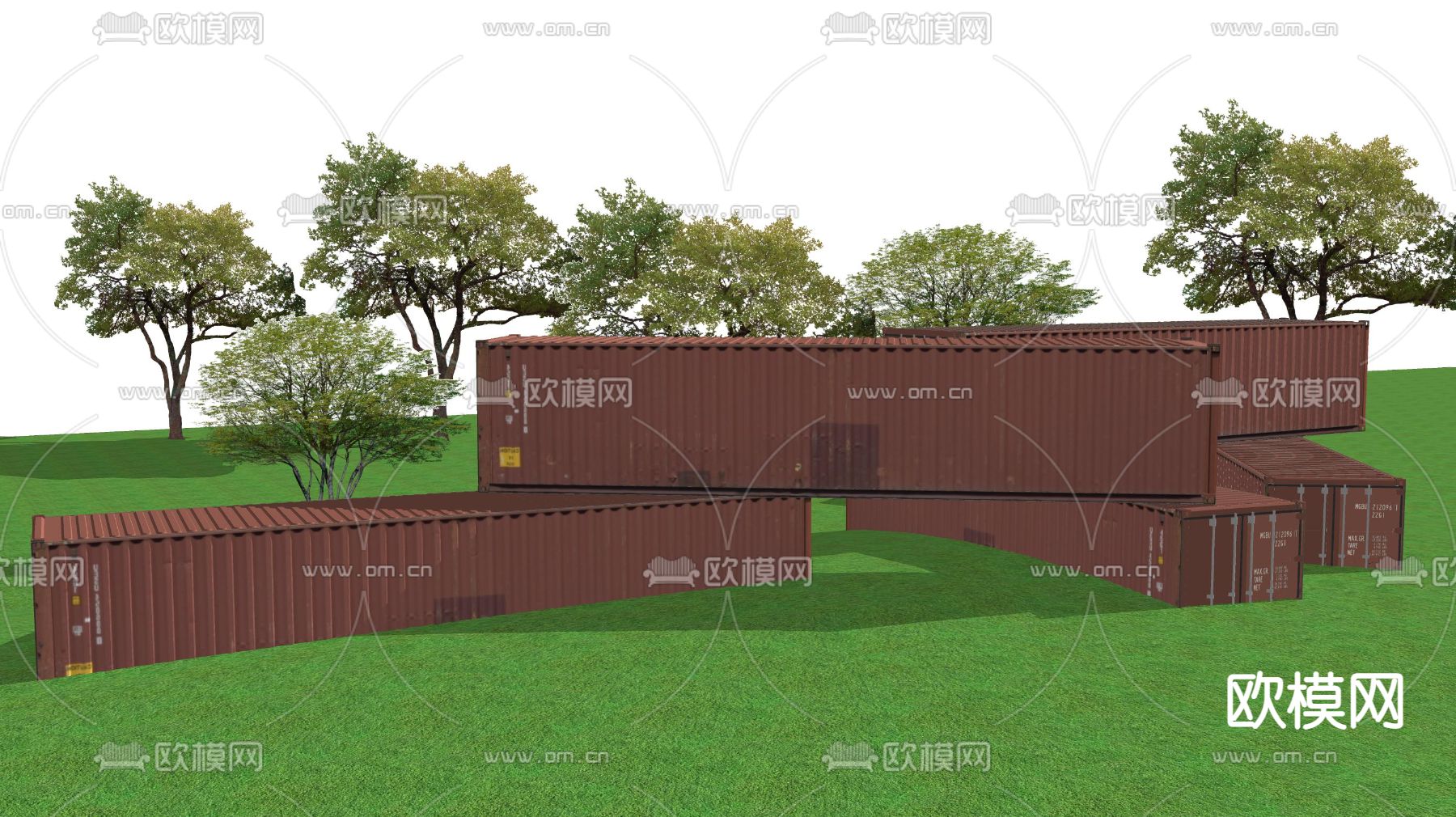 现代集装箱su模型下载