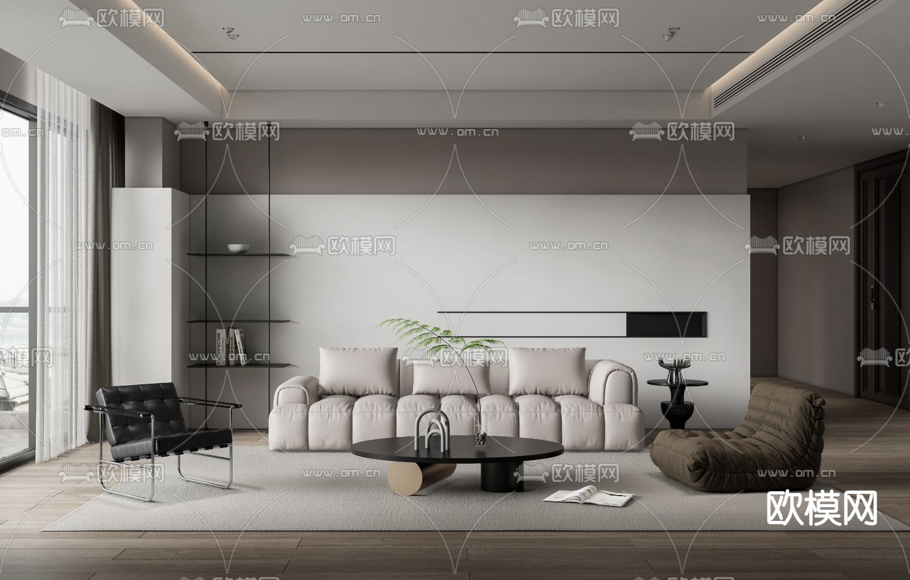 现代客厅su模型