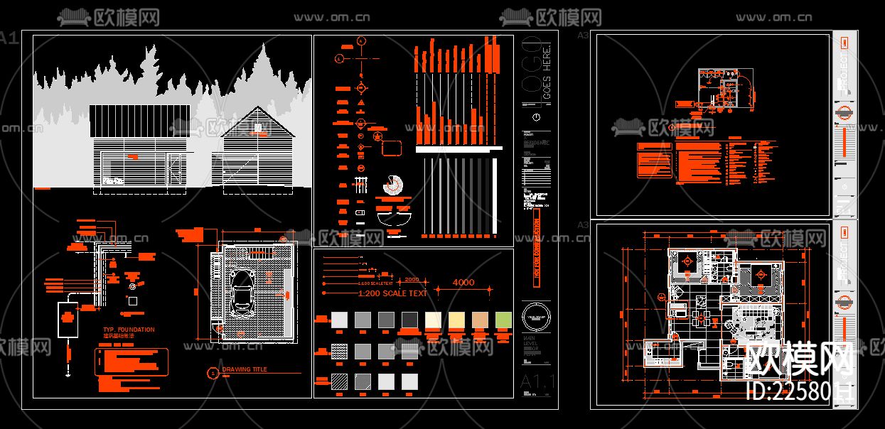 国外大神家装cad施工图下载（渲染图6）