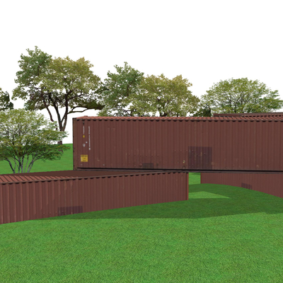  现代集装箱su模型 