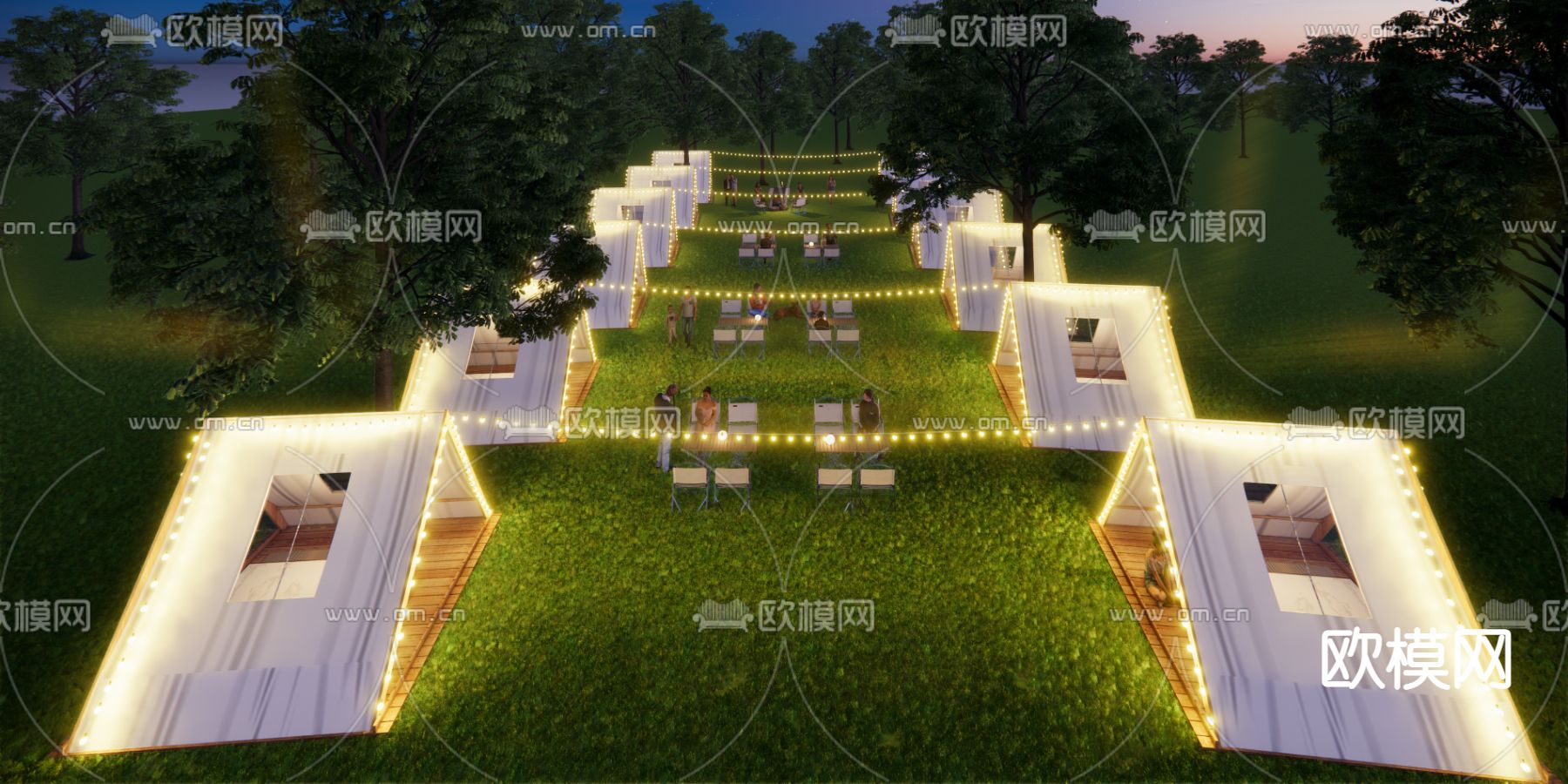 现代露营帐篷su模型下载（渲染图4）