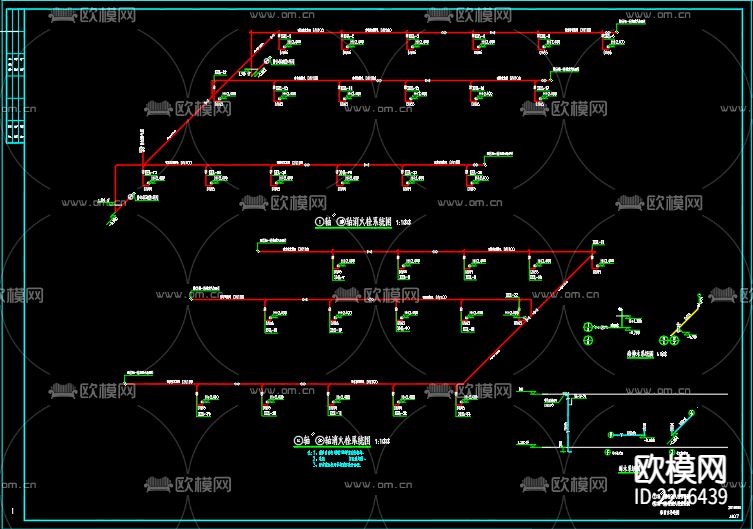 物流园区项目7号厂房给排水cad施工图下载（渲染图4）