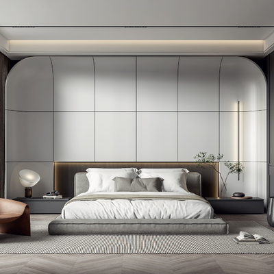 现代卧室主人房su模型