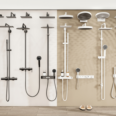  现代淋浴花洒花洒喷头卫浴用品su模型 