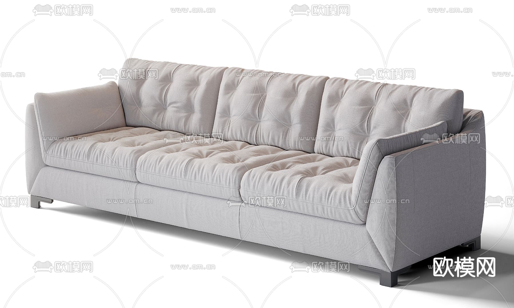 Natuzzi 现代灰色多人沙发3d模型下载（渲染图3）