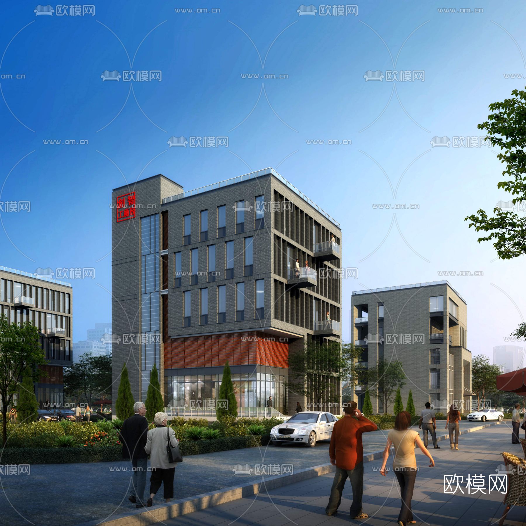 现代建筑外观psd下载