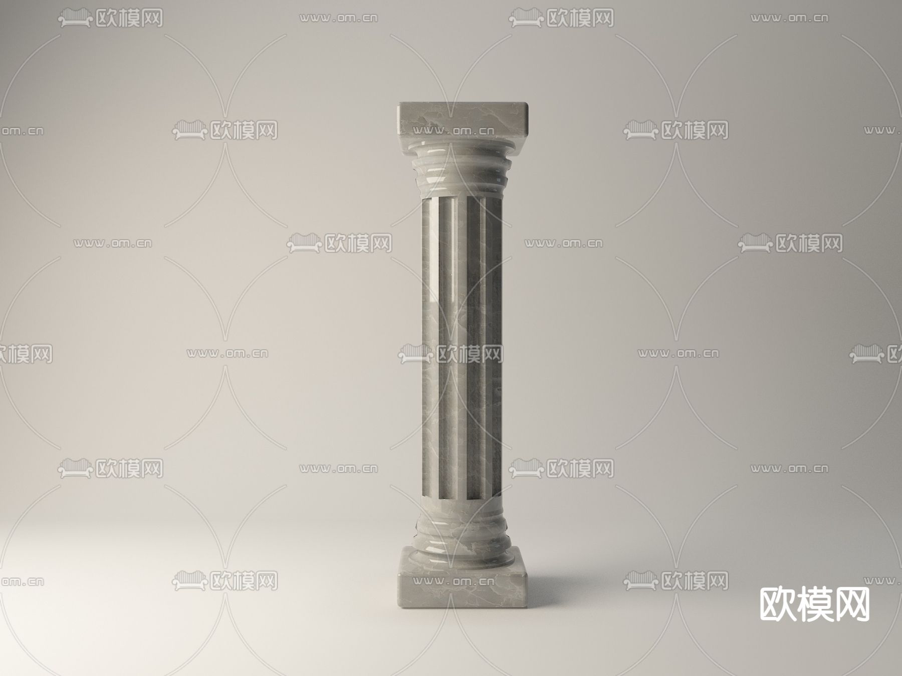 现代罗马柱免费3d模型下载（渲染图2）