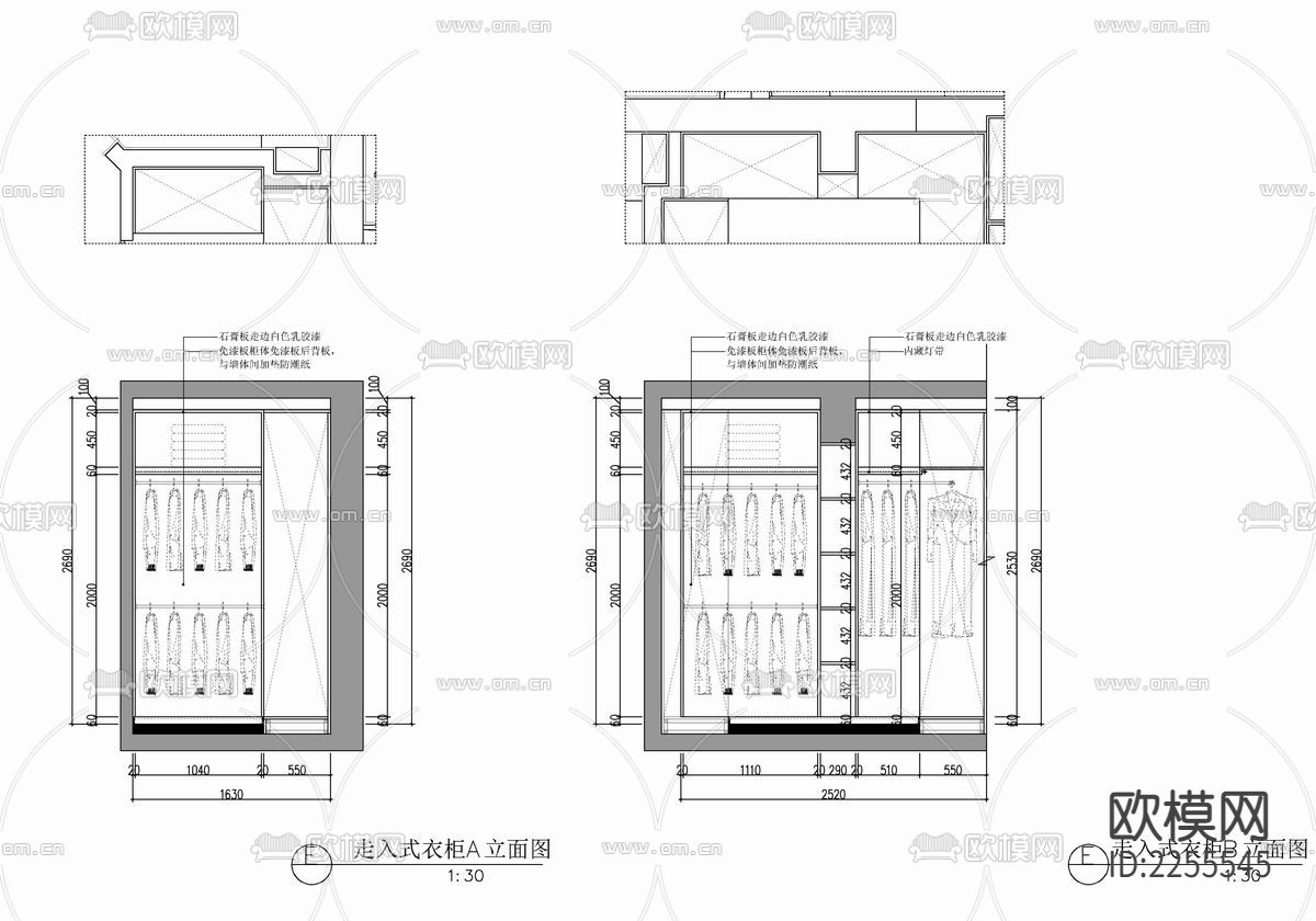 130㎡家装大平层cad施工图下载（渲染图9）