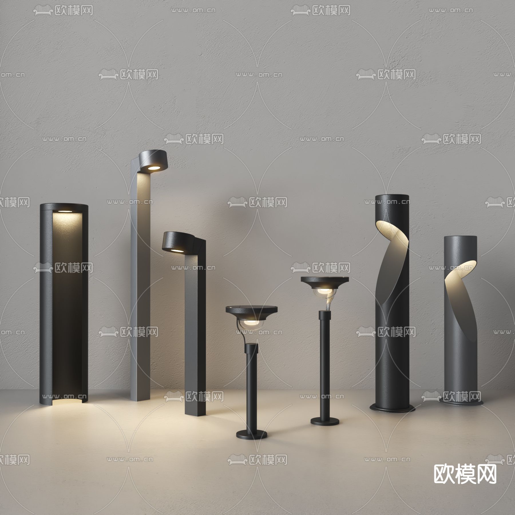 现代庭院灯草坪灯su模型下载_ID12072636_sketchup模型下载-欧模网