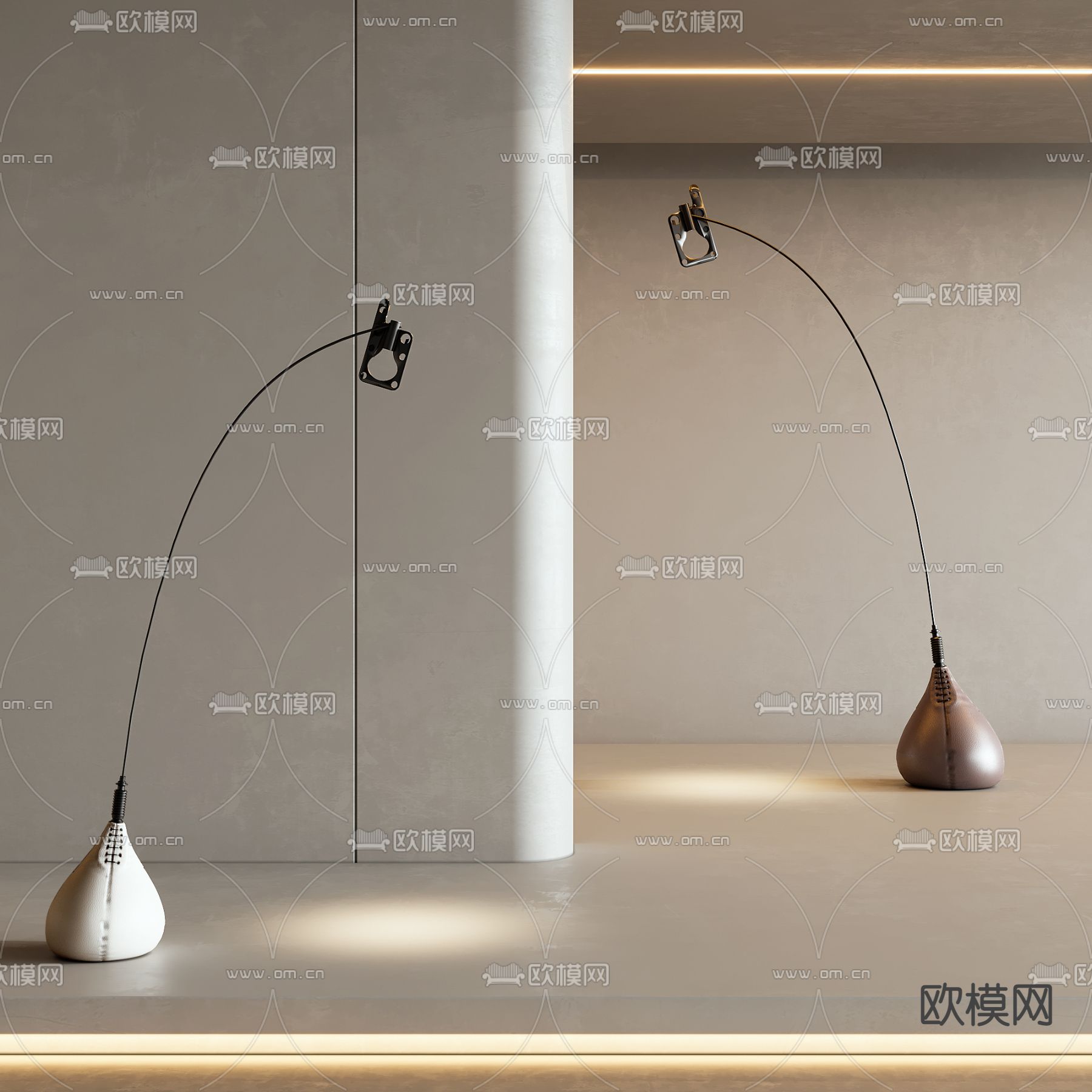 现代金属创意落地灯3d模型下载_ID12087586_3dmax免费模型-欧模网