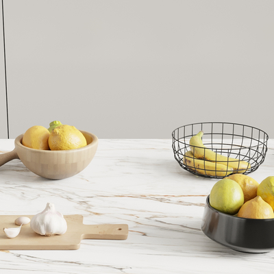  果盘水果蔬菜su模型 