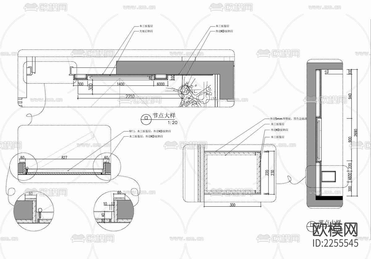 130㎡家装大平层cad施工图下载（渲染图10）