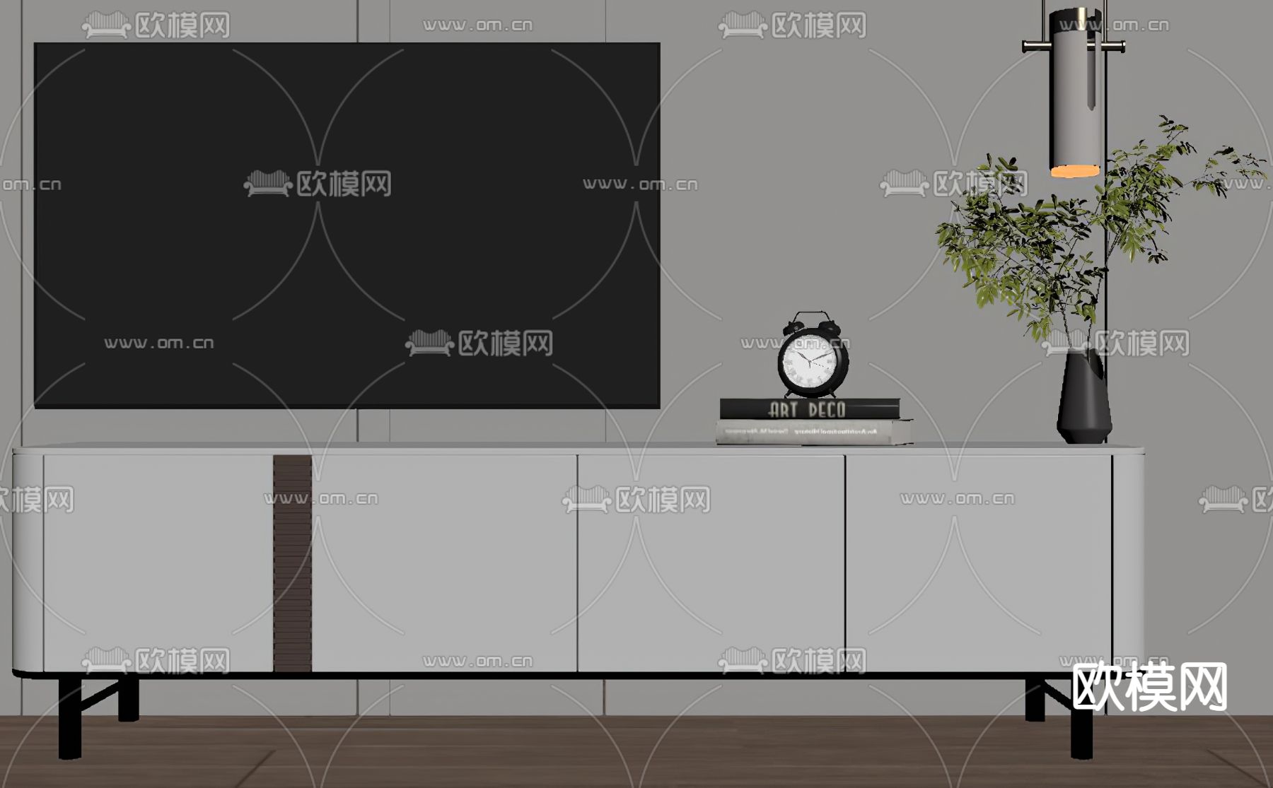 现代电视柜su模型