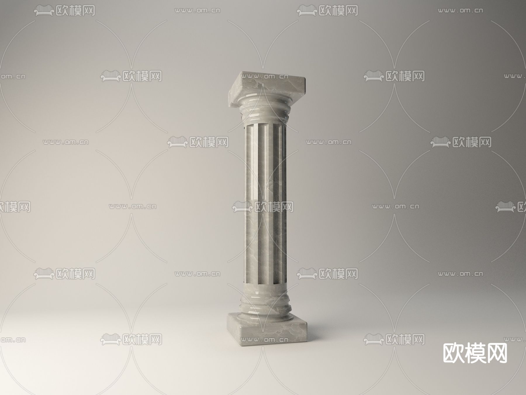 现代罗马柱免费3d模型下载（渲染图1）