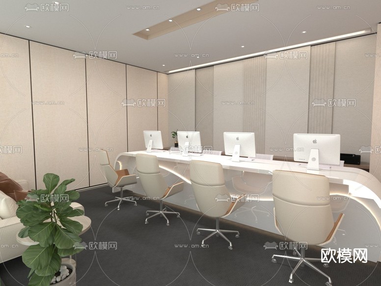 现代会议室免费3d模型下载_ID12078606_3dmax免费模型-欧模网