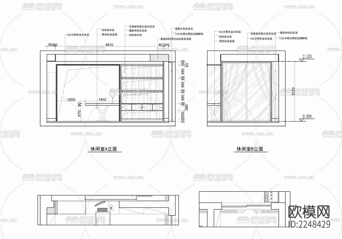 160㎡家装大平层cad施工图下载（渲染图9）