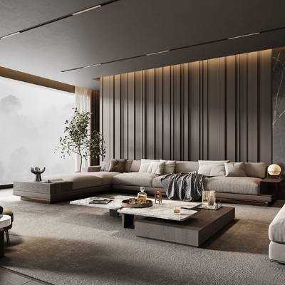 Minotti 现代客厅su模型 