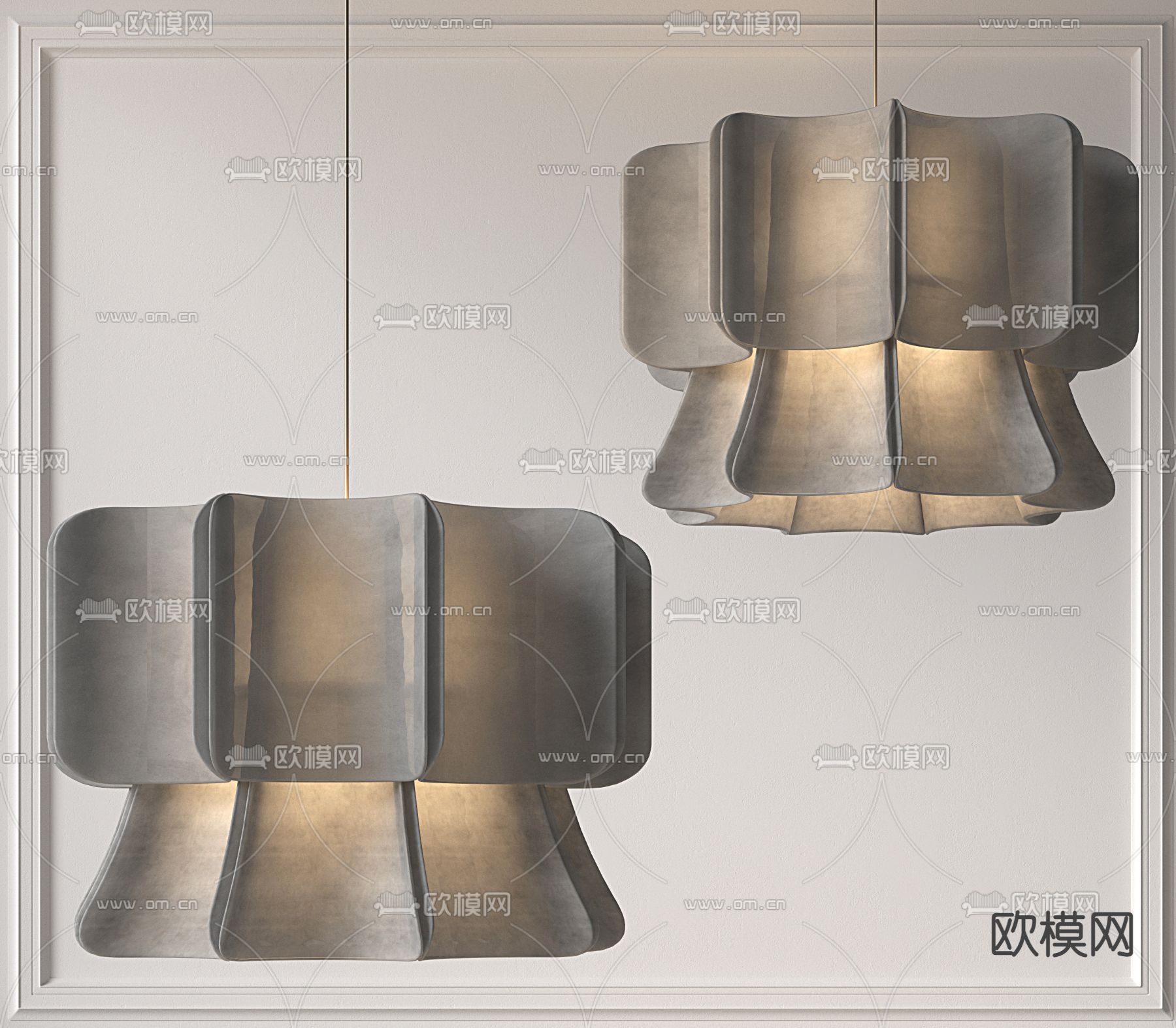 侘寂风创意吊灯su模型下载（渲染图1）