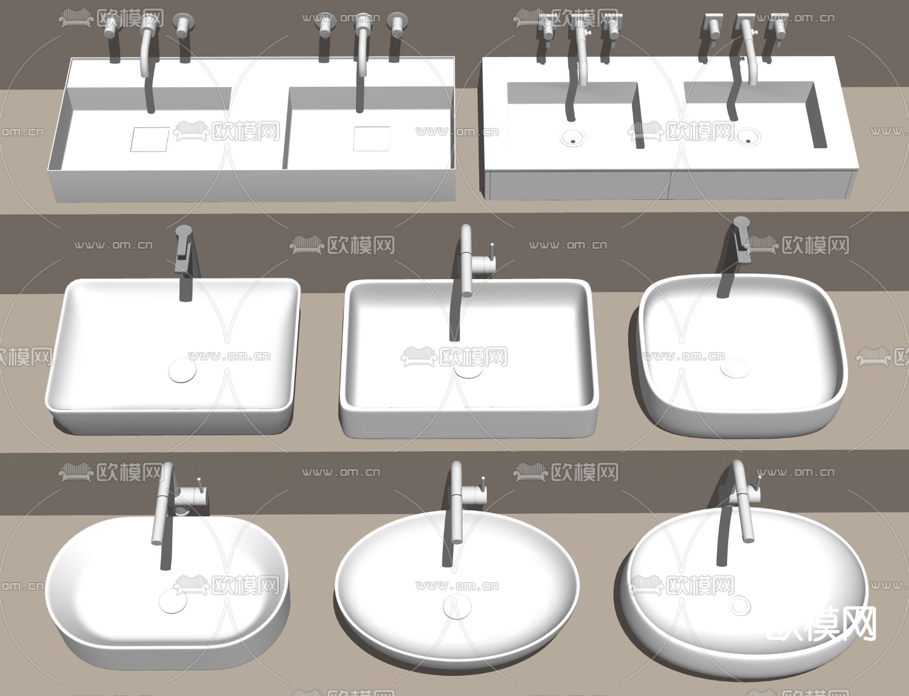 现代洗手台su模型下载（渲染图2）