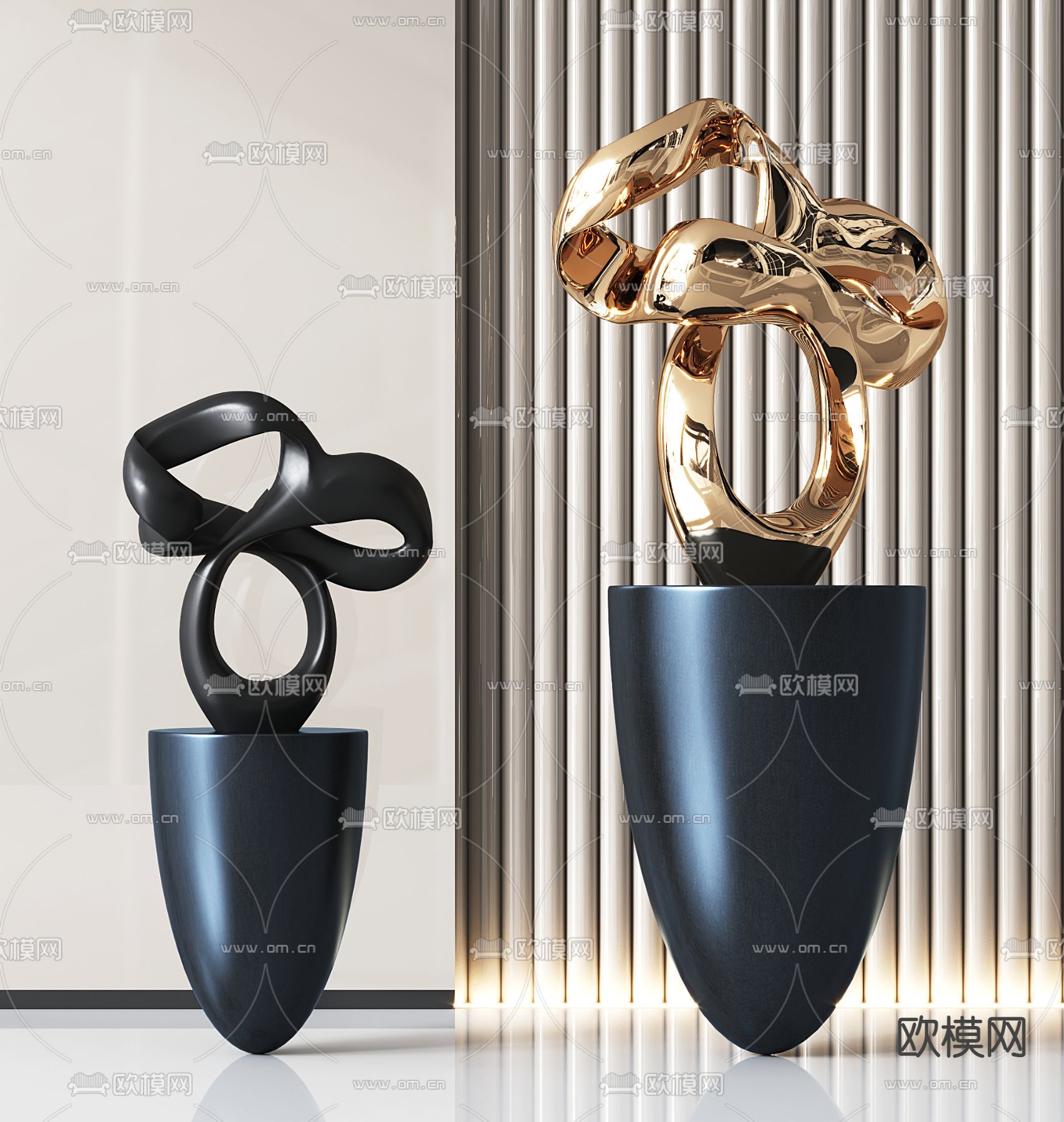现代金属雕塑su模型
