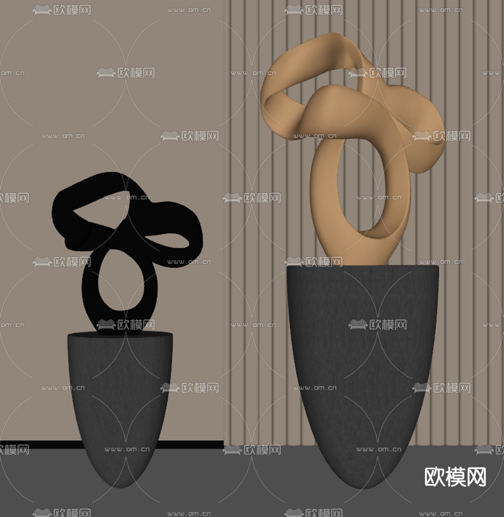 现代金属雕塑su模型