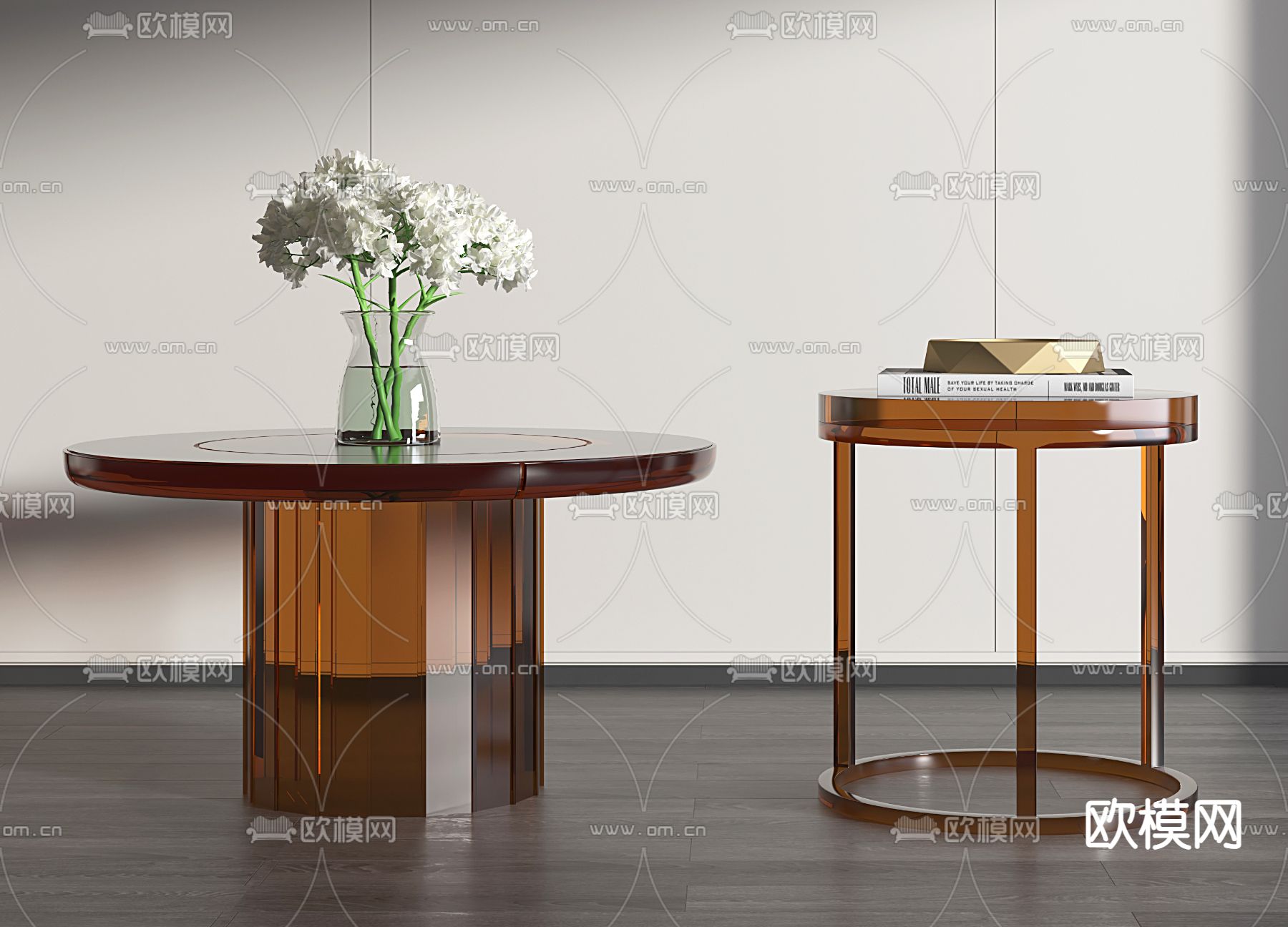 现代亚克力茶几3d模型下载