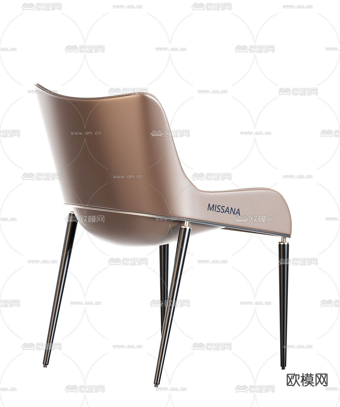 MISSANA 现代棕色单椅子3d模型下载（渲染图3）