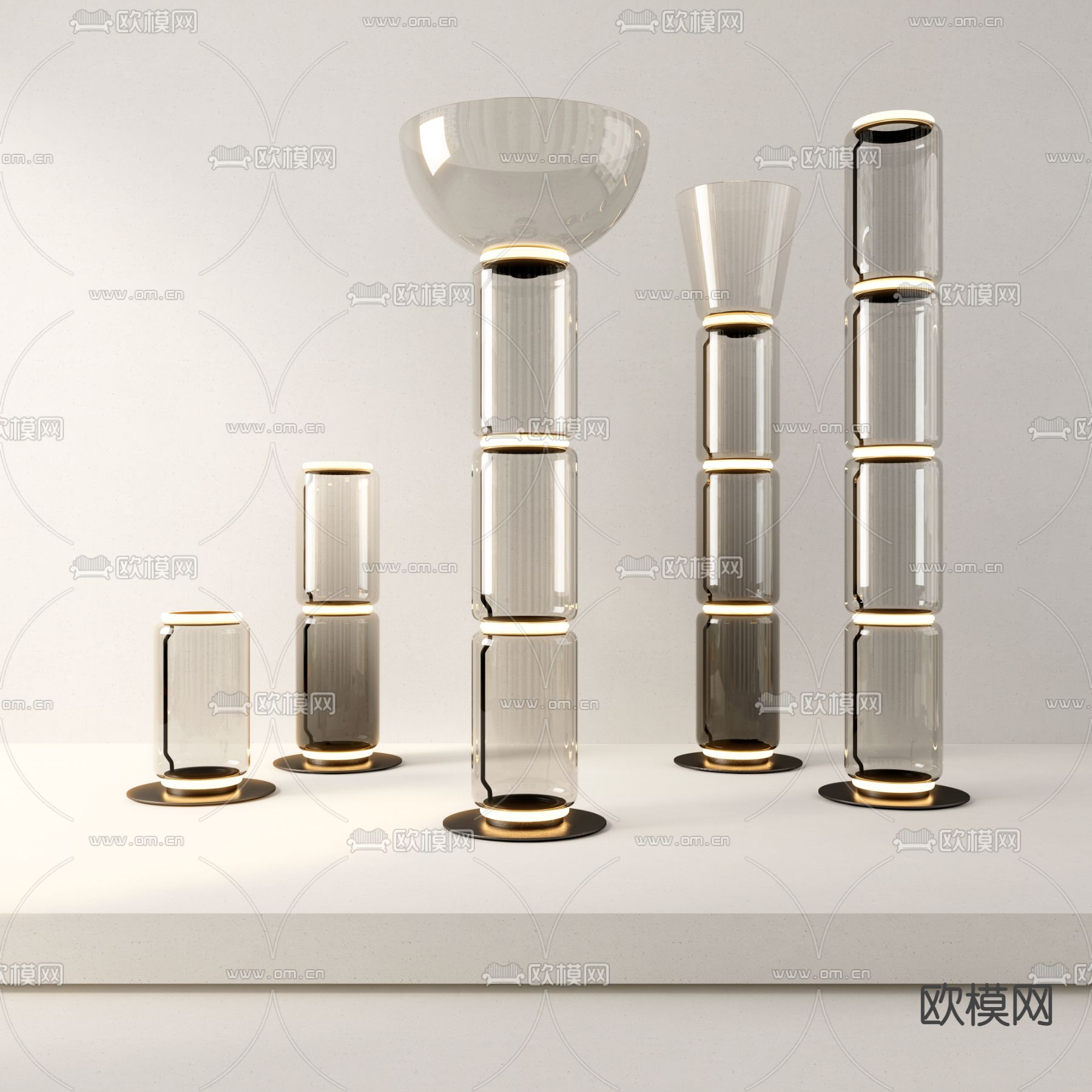 FLOS现代玻璃落地灯3d模型下载