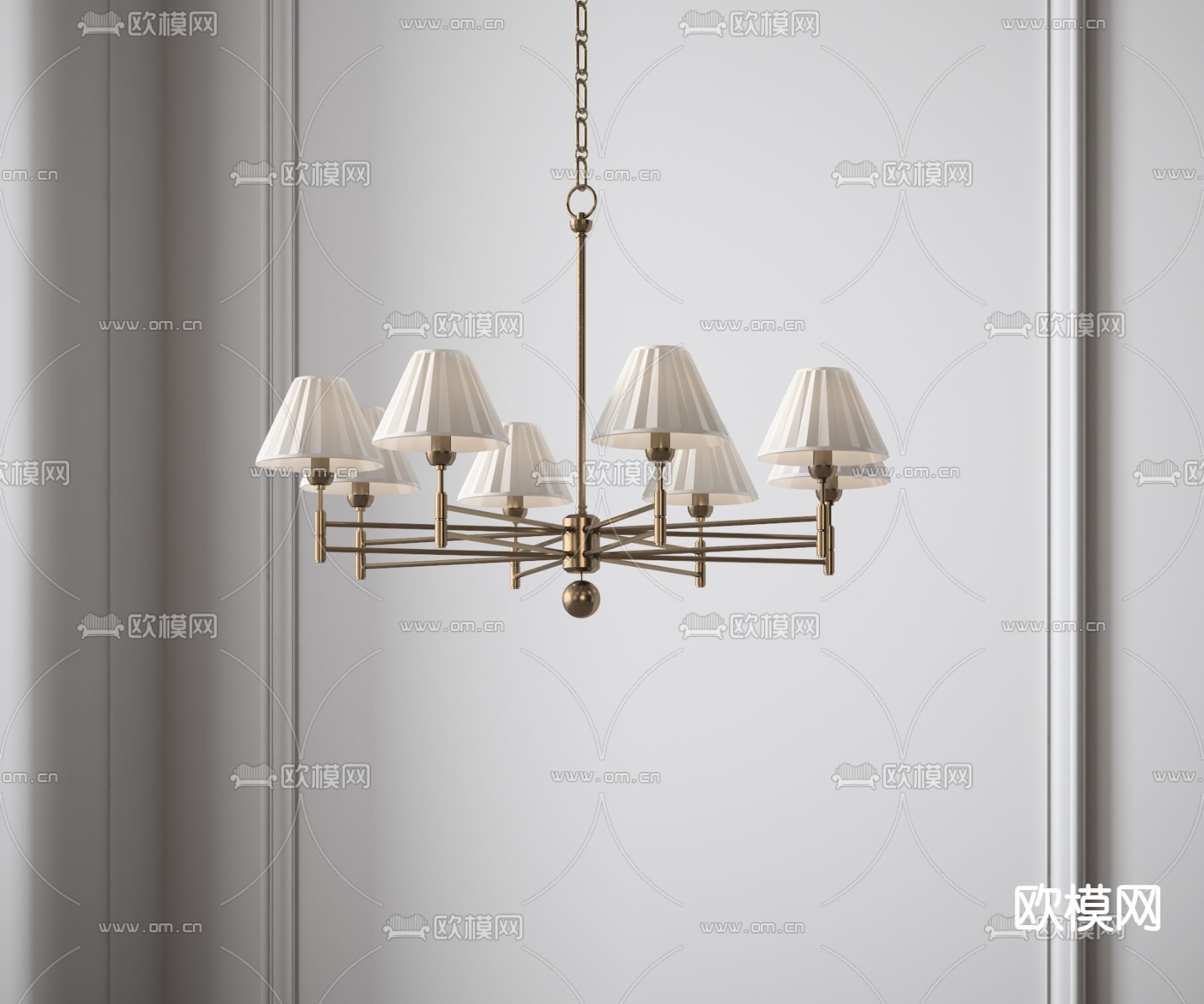 简欧多头吊灯3d模型下载