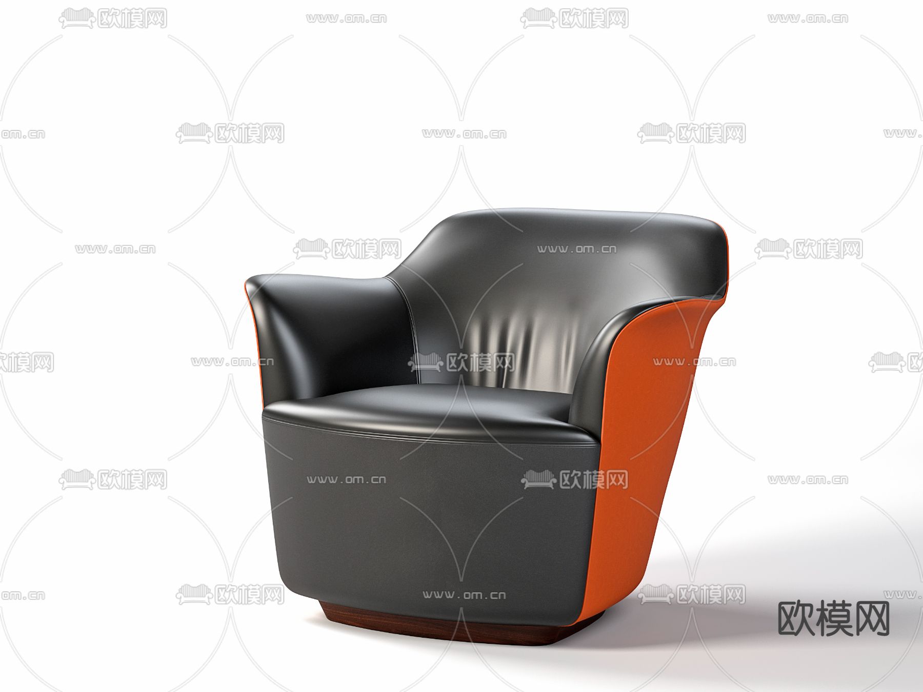 现代黑色休闲沙发3d模型下载