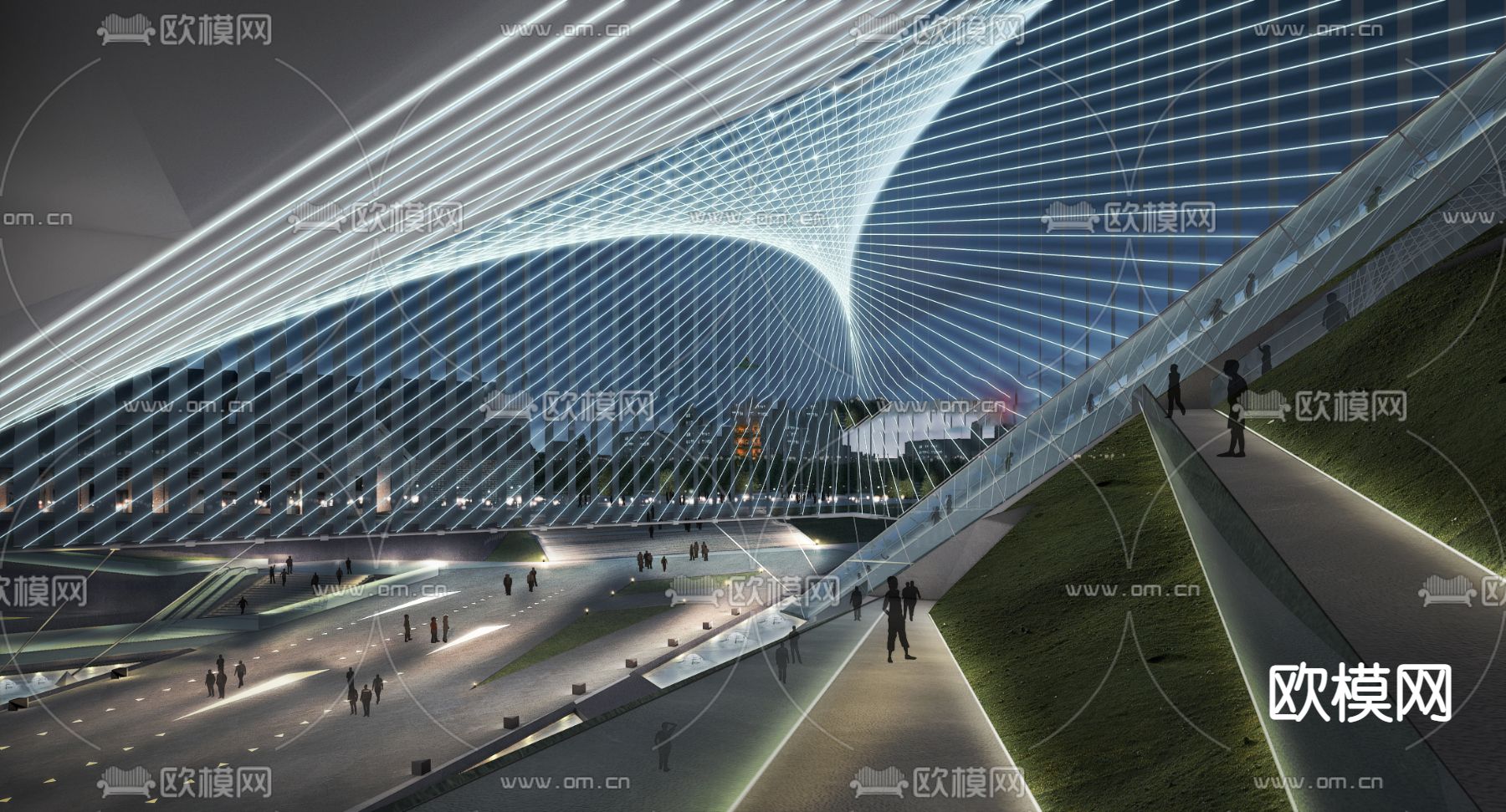 现代科学馆建筑外观su模型下载（渲染图5）