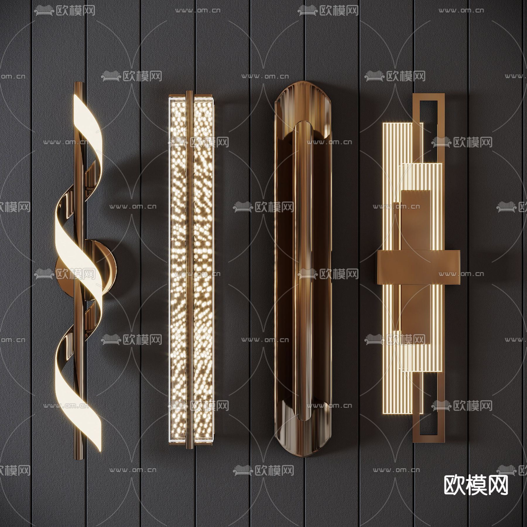 现代轻奢壁灯3d模型下载