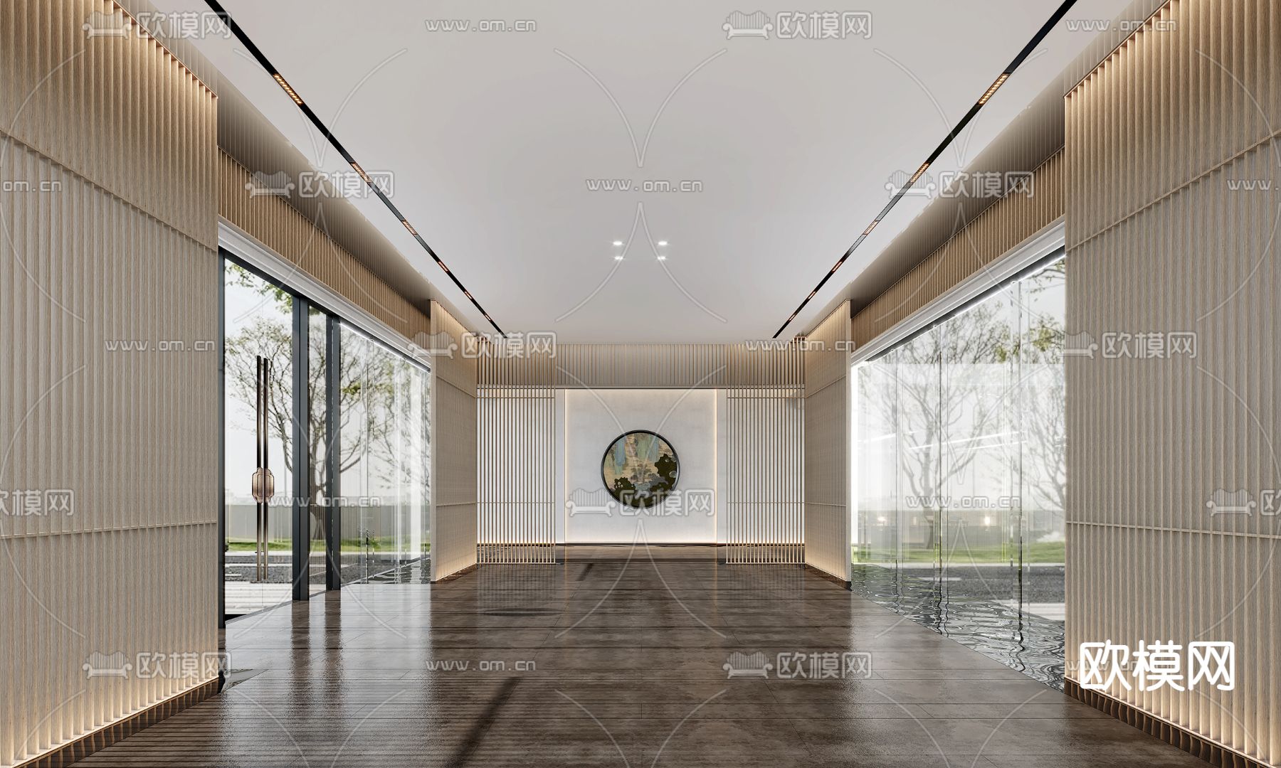 新中式轻奢健身房3d模型下载（渲染图4）