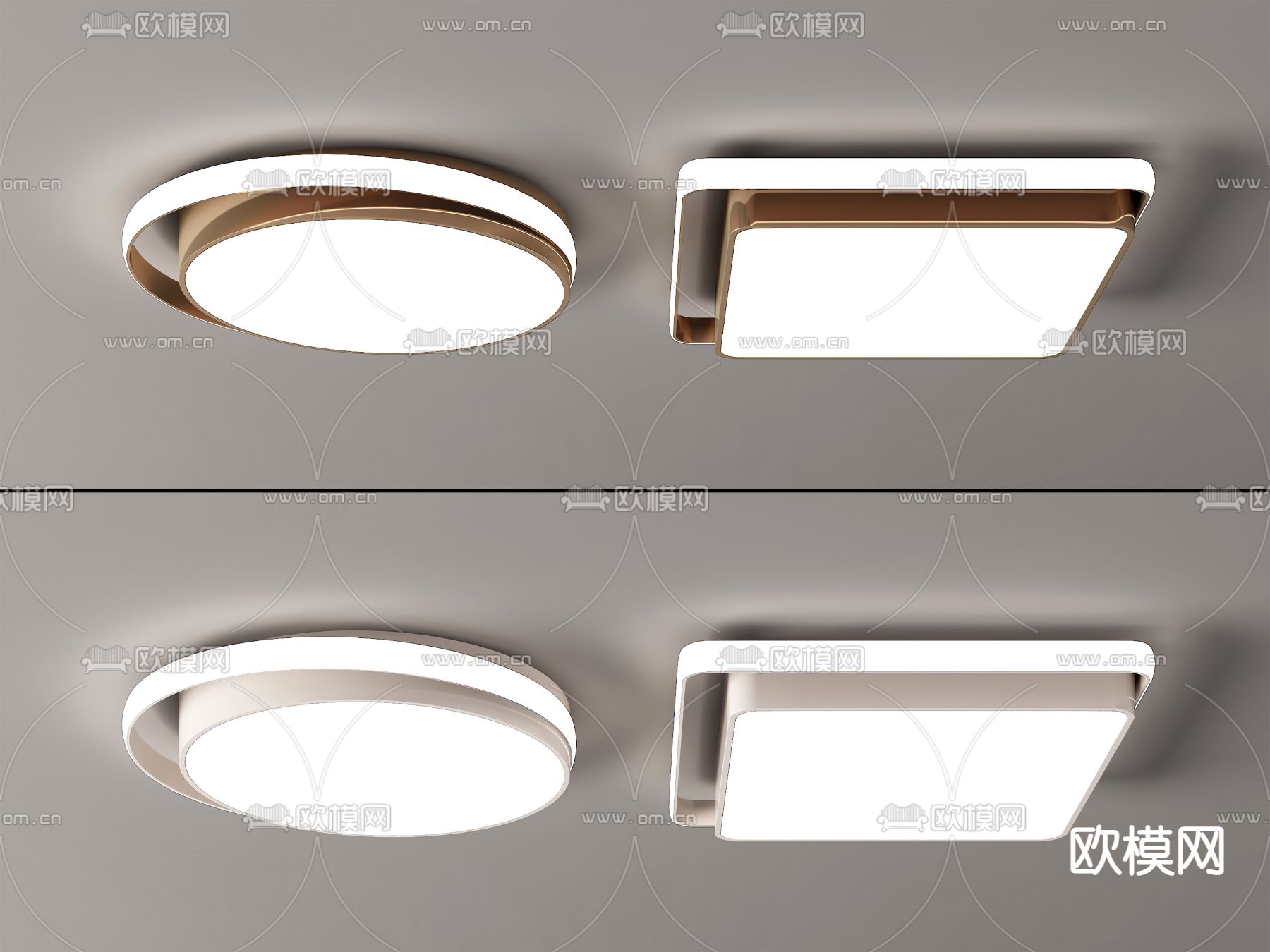 现代几何吸顶灯3d模型下载