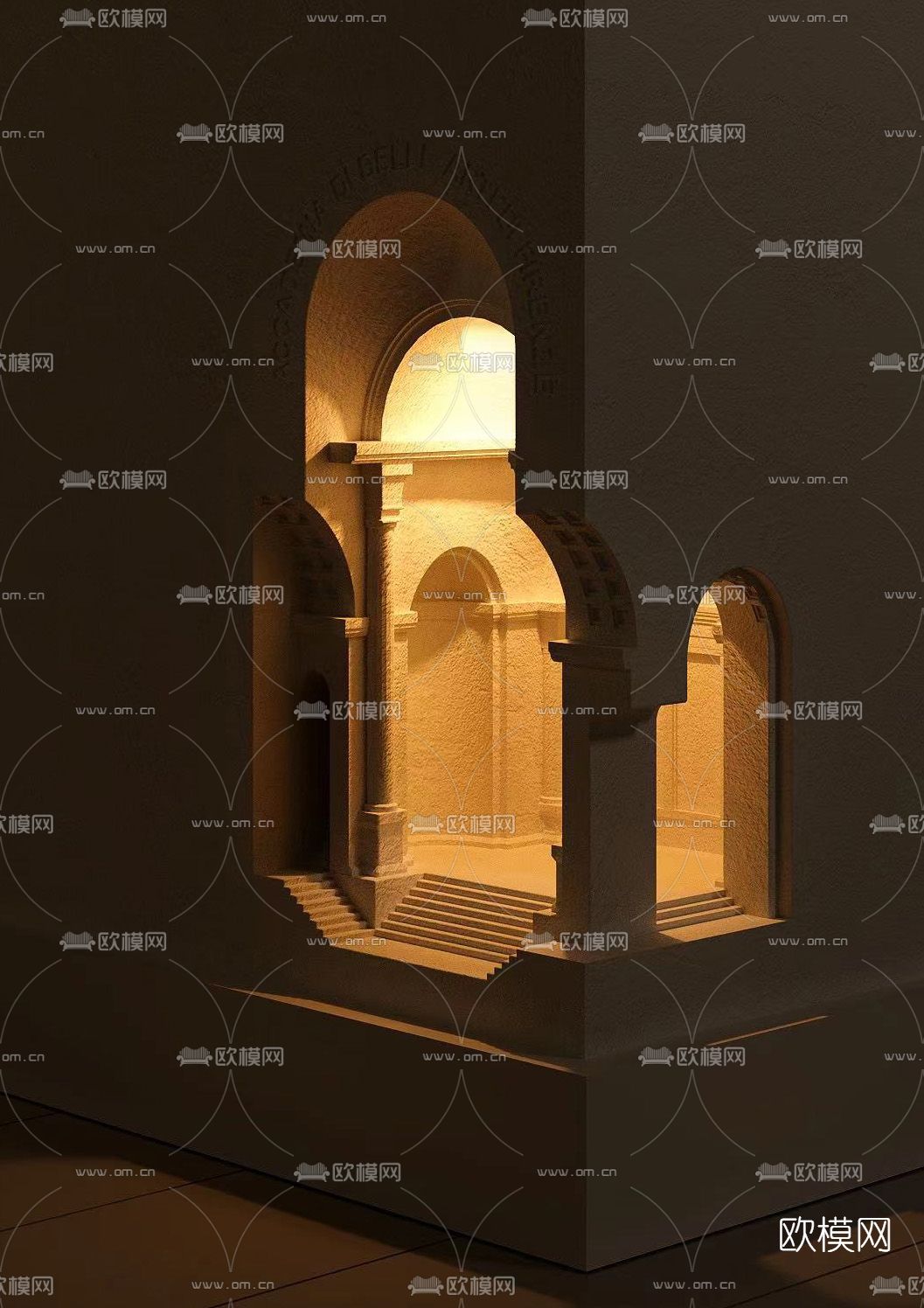 简欧罗马壁灯3d模型下载