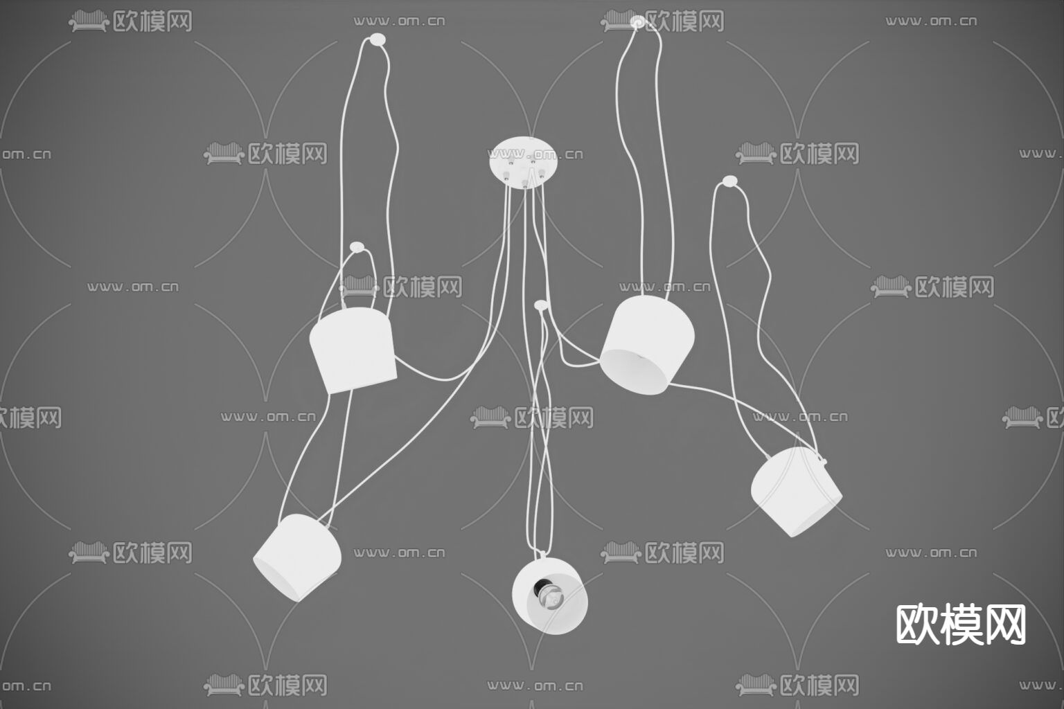 北欧简约艺术吊灯免费3d模型下载