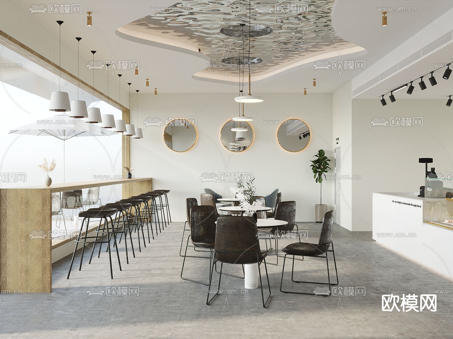 现代甜品面包店3d模型下载（渲染图3）