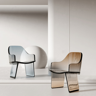  Minotti 现代亚克力透明椅子su模型 