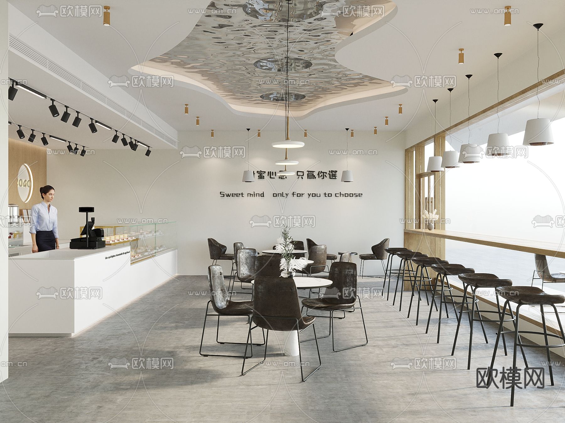 现代甜品面包店3d模型下载（渲染图1）