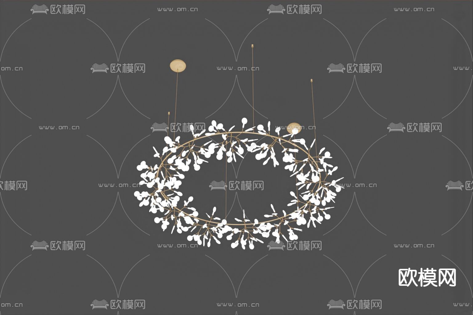 北欧轻奢不锈钢玻璃艺术吊灯免费3d模型下载