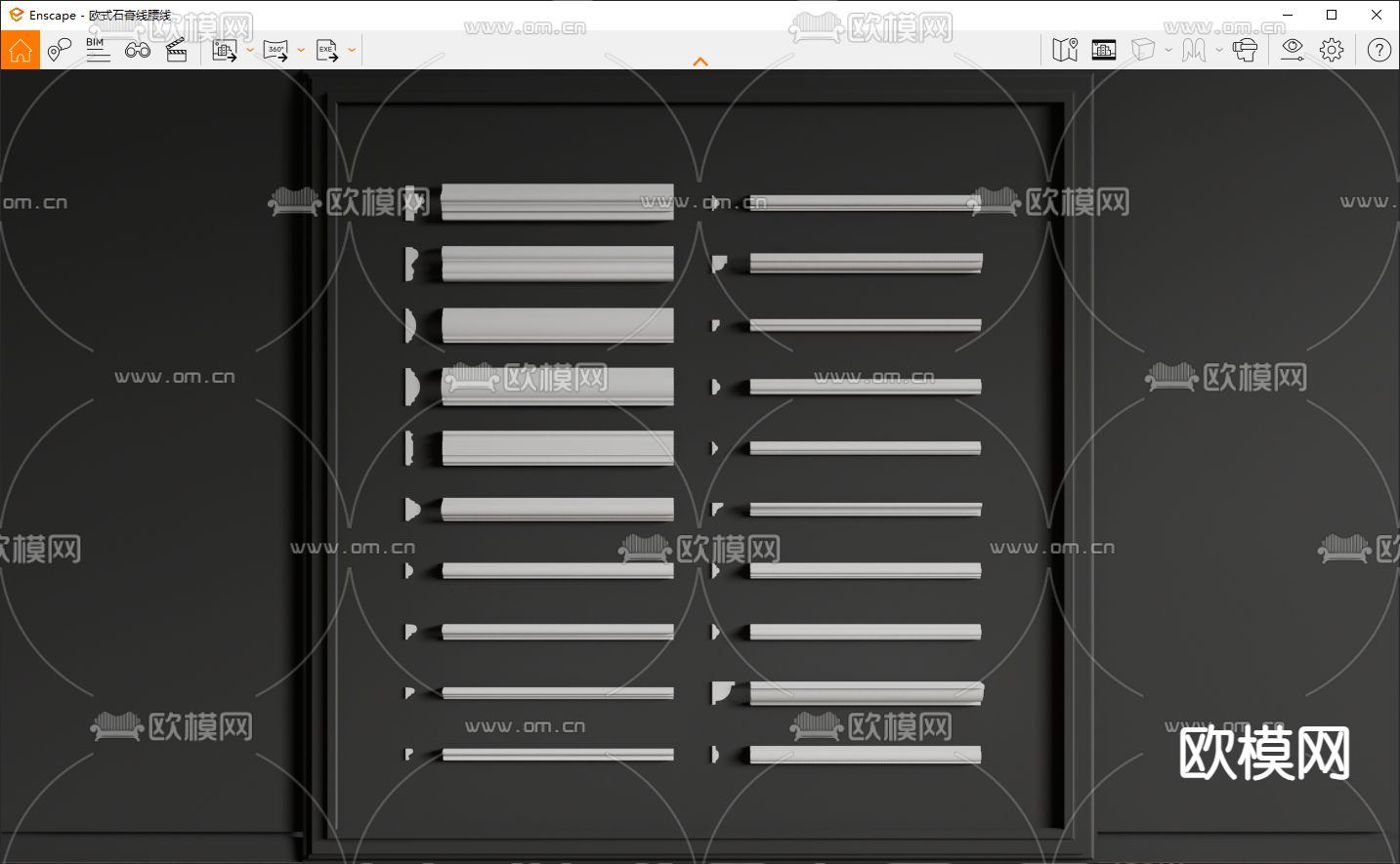 欧式石膏线腰线角花su模型下载（渲染图3）