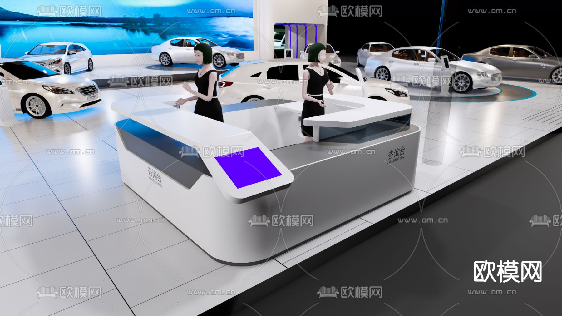 现代汽车展厅su模型下载（渲染图8）