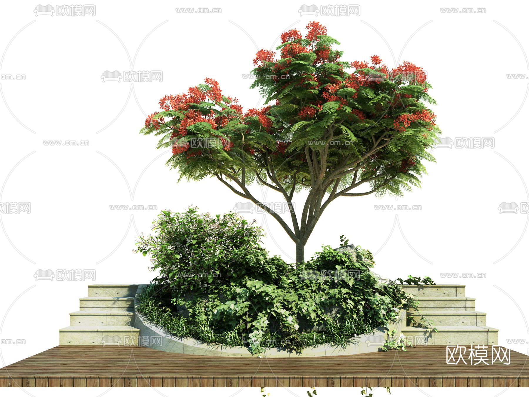 现代绿植灌木丛树木盆景3d模型下载_ID12090138_3dmax免费模型-欧模网