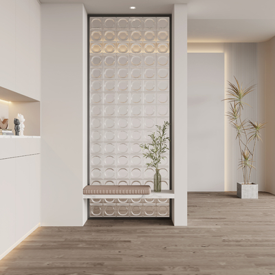 凹陷玻璃砖屏风隔断3d模型