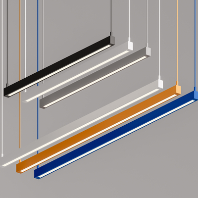 现代办公吊灯条形吊灯su模型