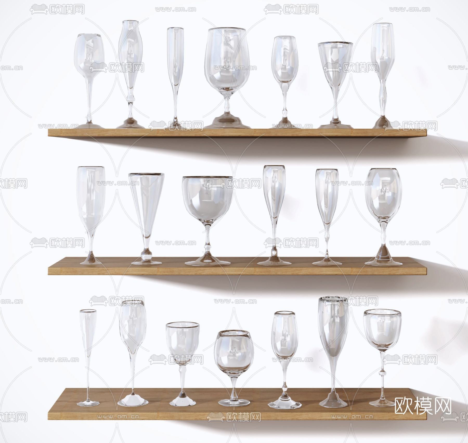 现代红酒杯高脚杯3d模型下载