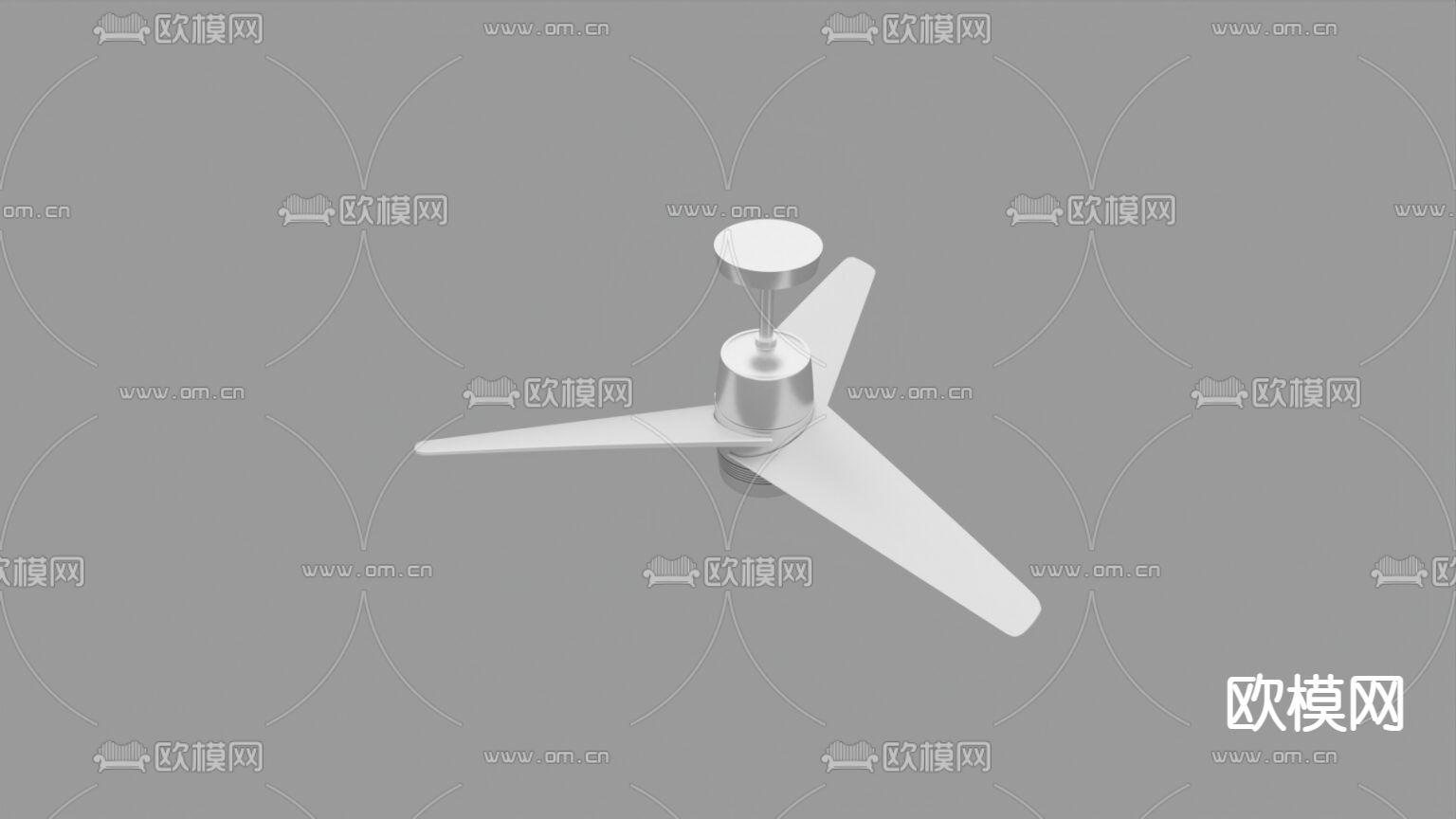 现代极简不锈钢塑料艺术吊扇免费3d模型下载