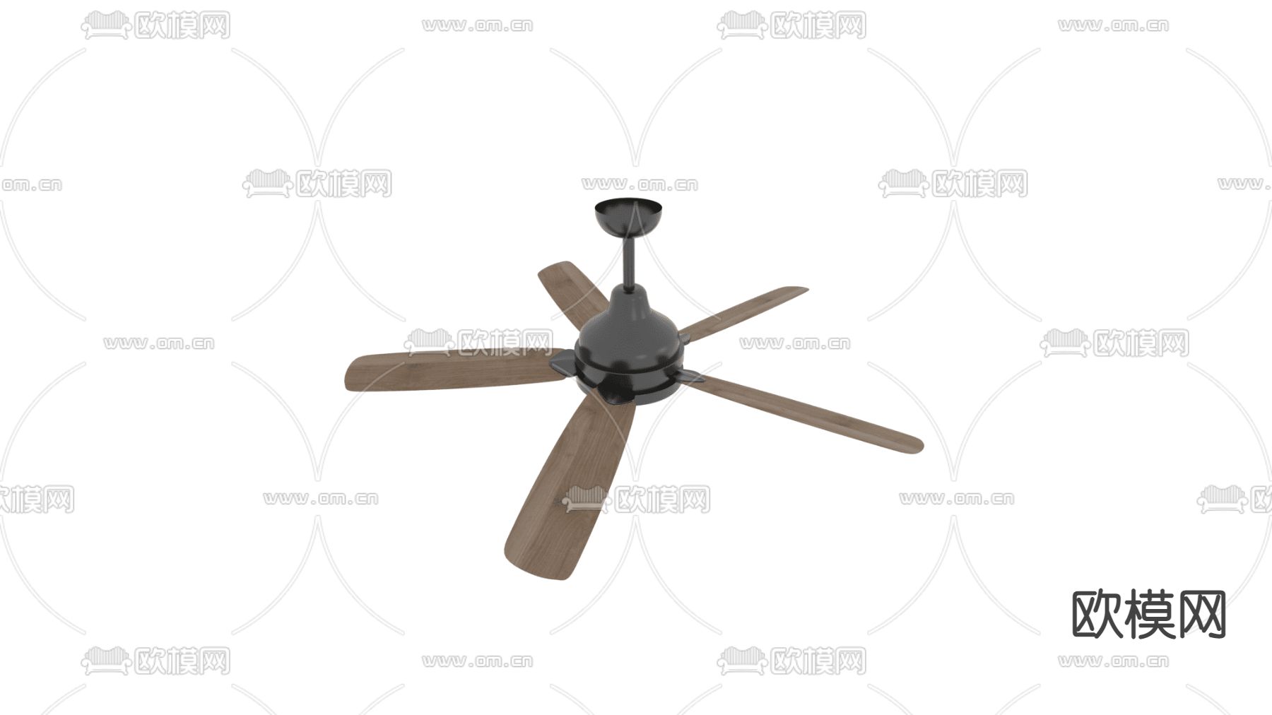 北欧简约实木金属吊扇免费3d模型下载