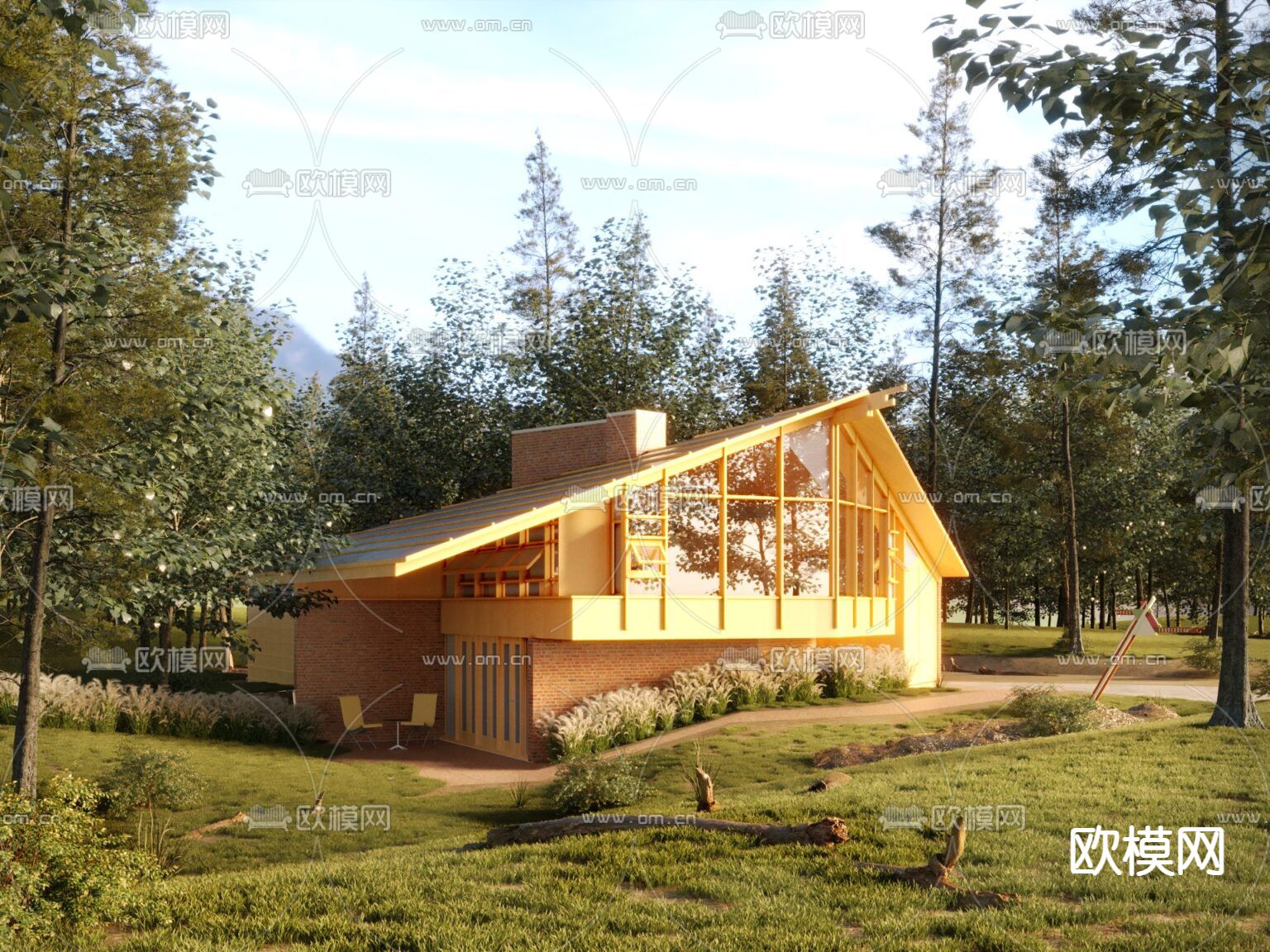 北欧简约创意度假小屋免费3d模型下载